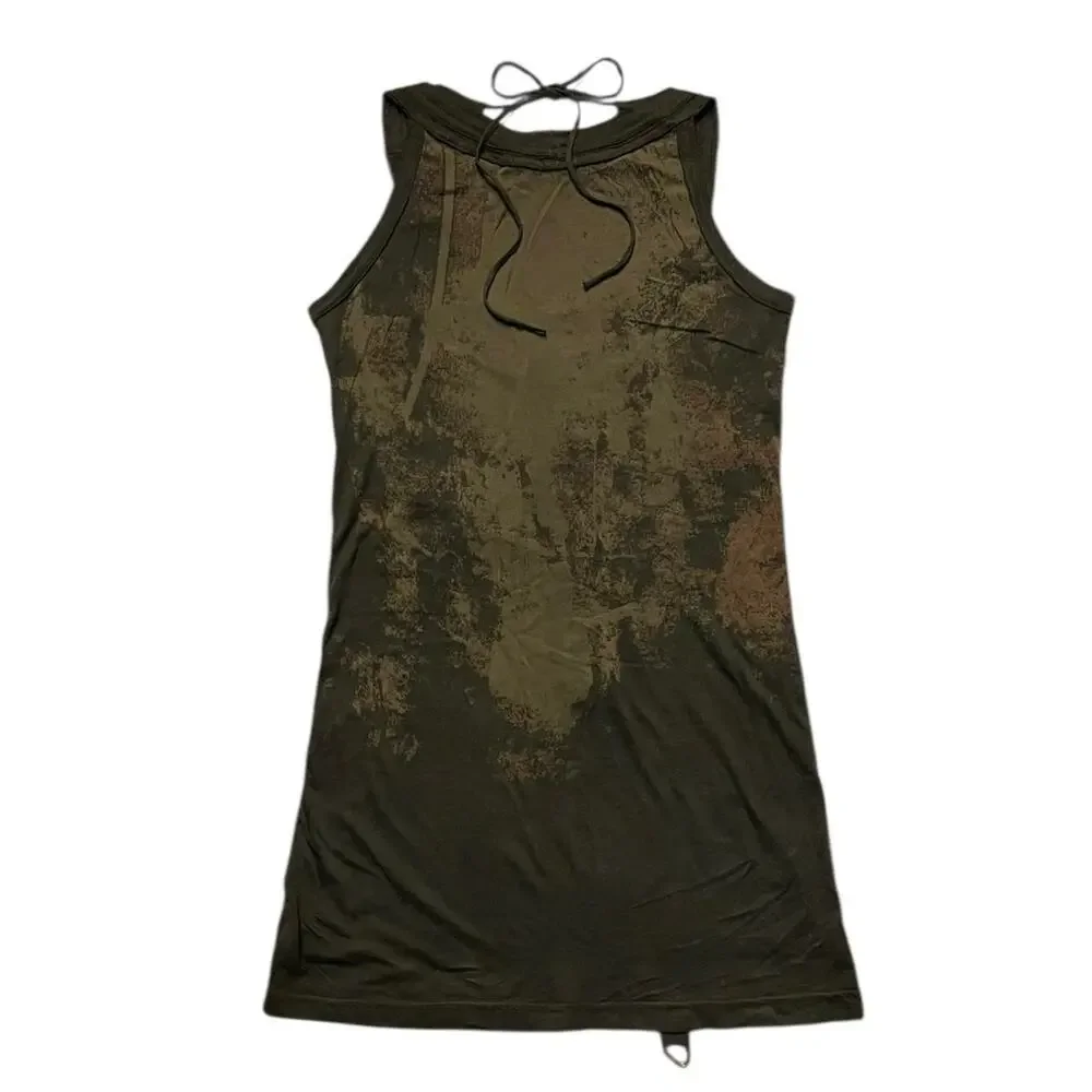 NWOT Vintage Y2K Salvage grunge punk goth lace-up tank dress Size L - Picture 2 of 8